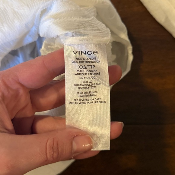 Vince Shirred Band Collar Blouse size XS - Picture 7 of 8